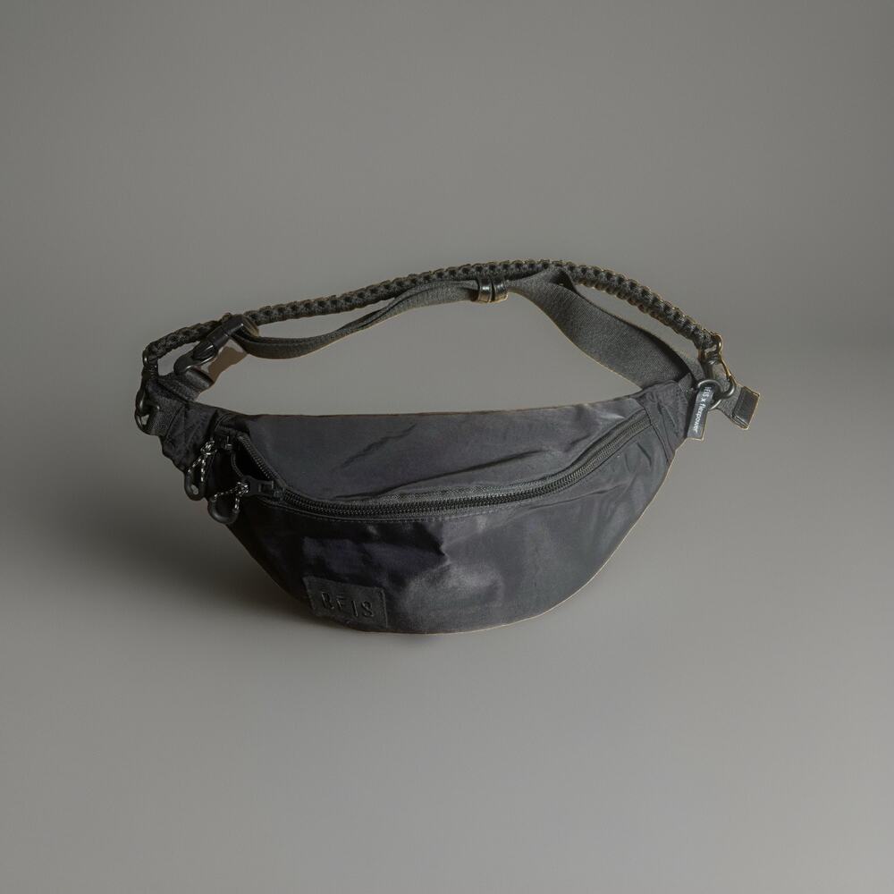 BEIS x Revolve Black Nylon Waist Pack 2 Zipper Pockets Adjustable Strap